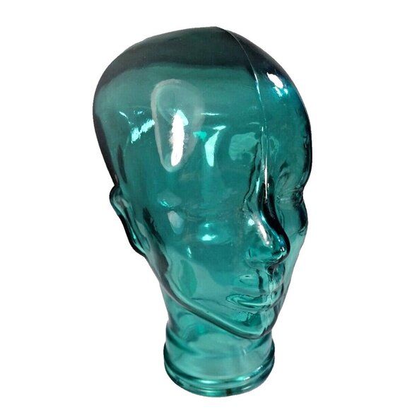 Vidrios Other - Vtg Vidrios 12" Teal Green Recycled Glass Head Mannequin Life Size Bust Spain